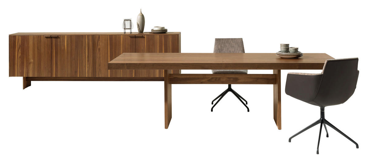 ESSTISCH in Holz 225-325/100/75 cm  - Nussbaumfarben, Natur, Holz (225-325/100/75cm) - TEAM 7