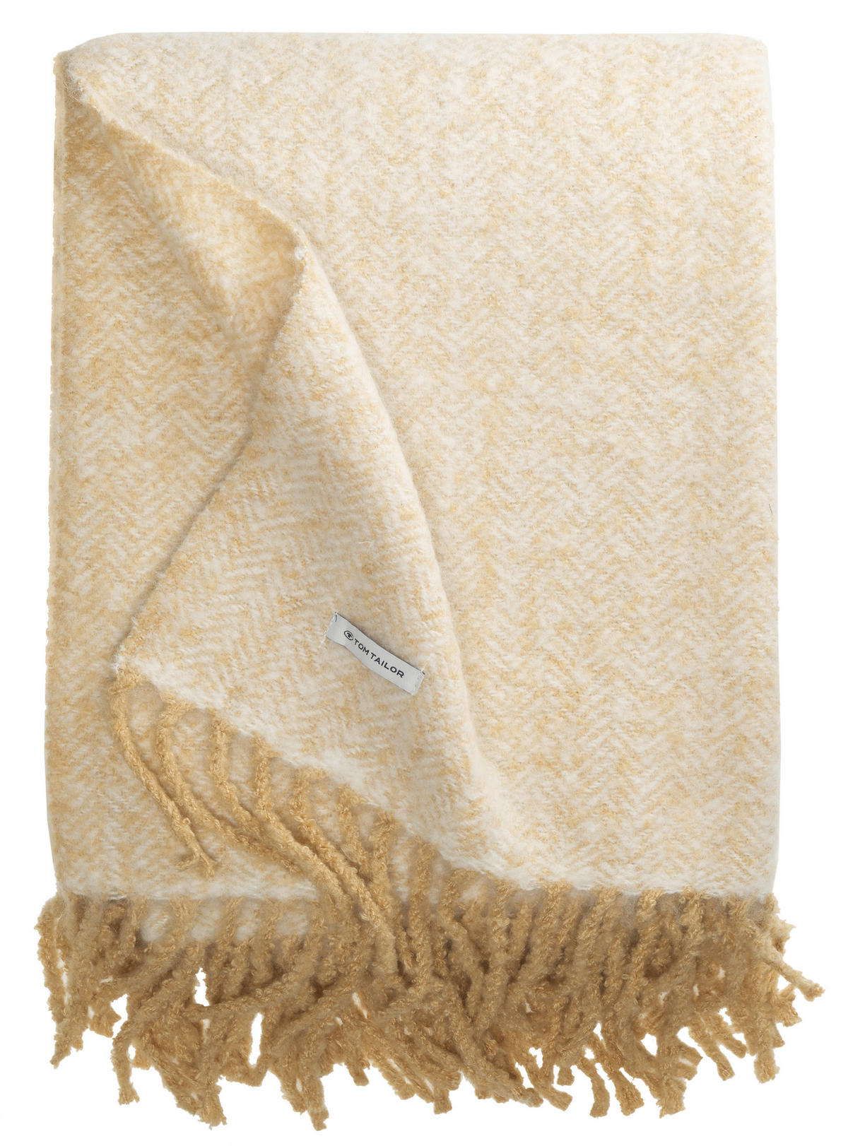 PLAID T-Wooly Herringbone 130/170 cm  - Cognac/Bernsteinfarben, Trend, Textil (130/170cm) - Tom Tailor