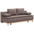 BOXSPRINGSOFA in Webstoff Braun  - Eichefarben/Beige, Design, Holz/Textil (202/78/93/100cm) - Venda