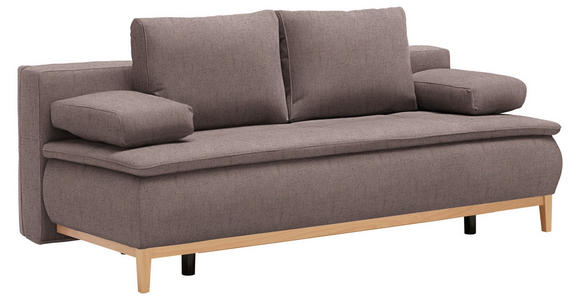 BOXSPRINGSOFA Webstoff Braun  - Eichefarben/Beige, Design, Holz/Textil (202/78/93/100cm) - Carryhome