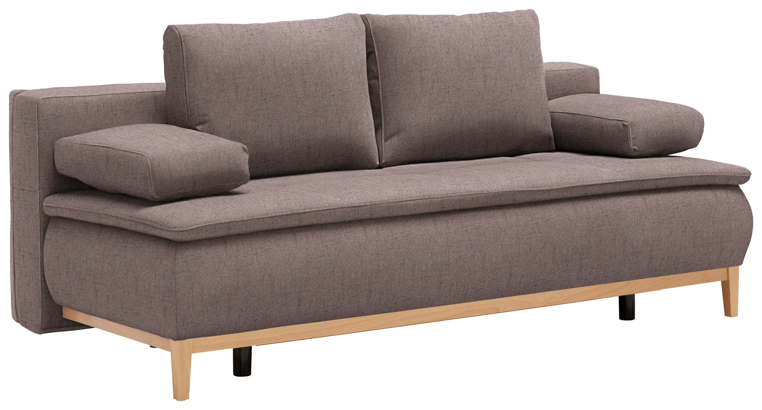 BOXSPRINGSOFA Webstoff Braun  - Eichefarben/Beige, Design, Holz/Textil (202/78/93/100cm) - Carryhome