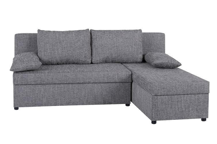 ECKSOFA Grau Webstoff  - Schwarz/Grau, Design, Kunststoff/Textil (195/147cm) - P & B