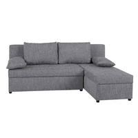 ECKSOFA Grau Webstoff  - Schwarz/Grau, Design, Kunststoff/Textil (195/147cm) - P & B