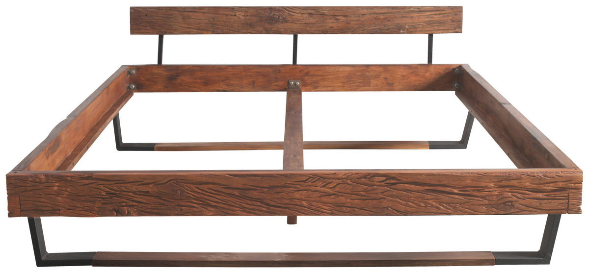 BALKENBETT 180/200 cm  in Braun, Schwarz   - Schwarz/Braun, MODERN, Holz/Metall (180/200cm) - MID.YOU