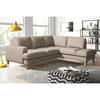 ECKSOFA Lederlook Echtleder Hellgrau  - Buchefarben/Hellgrau, Design, Leder/Holz (234/190cm) - Livetastic