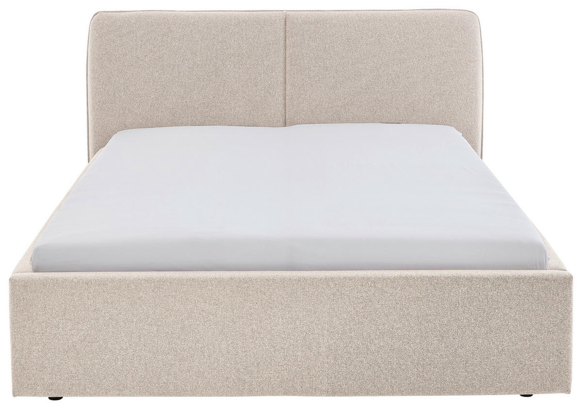 POLSTERBETT 140/200 cm,  in Beige,  - Beige/Schwarz, Design, Holz/Textil (140/200cm) - Stylife
