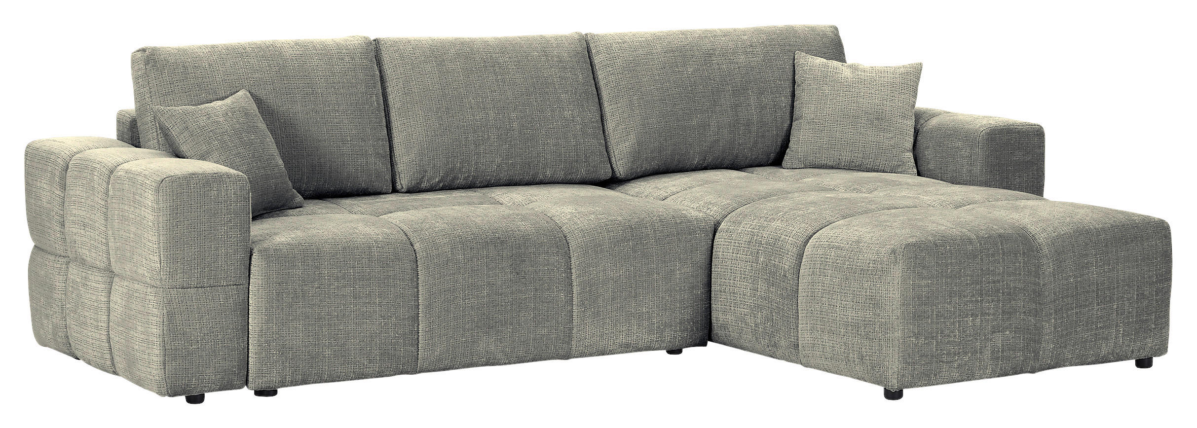 ECKSOFA Dunkelgrau Chenille  - Dunkelgrau/Schwarz, KONVENTIONELL, Kunststoff/Textil (283/180cm) - Carryhome