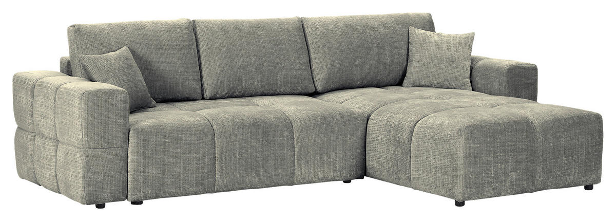 ECKSOFA Dunkelgrau Chenille  - Dunkelgrau/Schwarz, KONVENTIONELL, Kunststoff/Textil (283/180cm) - Carryhome