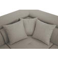 ECKSOFA in Webstoff Ecru  - Ecru/Silberfarben, Design, Textil/Metall (257/226cm) - Xora