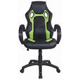 GAMINGSTUHL Grün, Schwarz Metall, Kunststoff, Textil   - Schwarz/Grün, Design, Kunststoff/Textil (61/110-120/63cm) - Carryhome