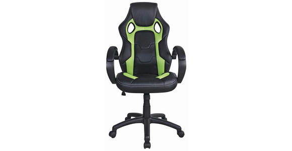 GAMINGSTUHL Grün, Schwarz Metall, Kunststoff, Textil   - Schwarz/Grün, Design, Kunststoff/Textil (61/110-120/63cm) - Carryhome
