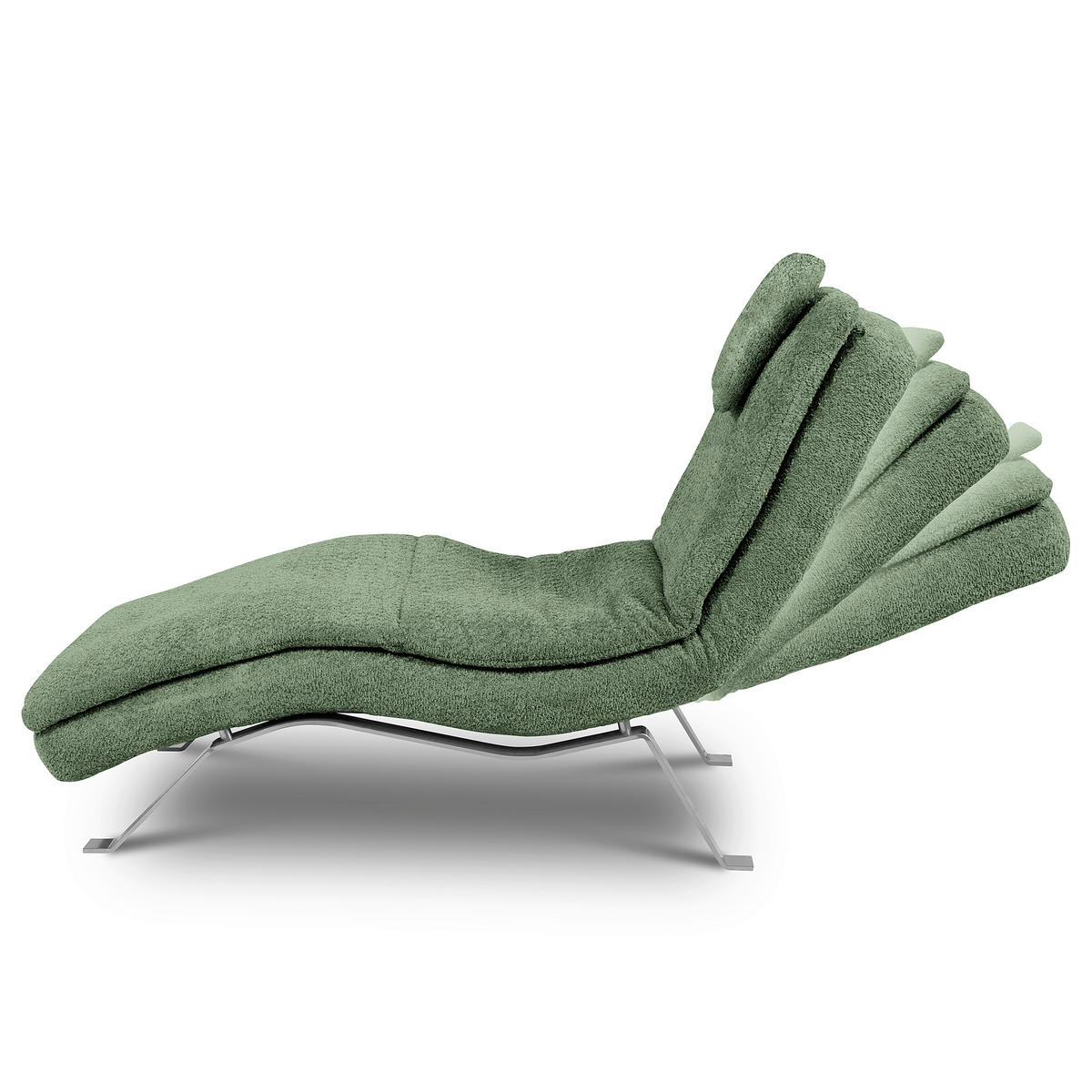 RELAXLIEGE Bouclé Pastellgrün  - Pastellgrün/Silberfarben, Design, Textil/Metall (65/95/171cm) - Celina Home