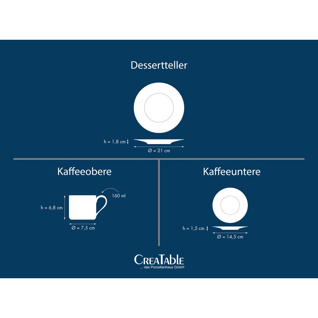 Thumbnail - Creatable Kaffeeservice Polo, Weiß, Keramik, 18-teilig, 160 ml,160 ml, 18.5x34x34 cm, lebensmittelecht, stapelbar, Essen...