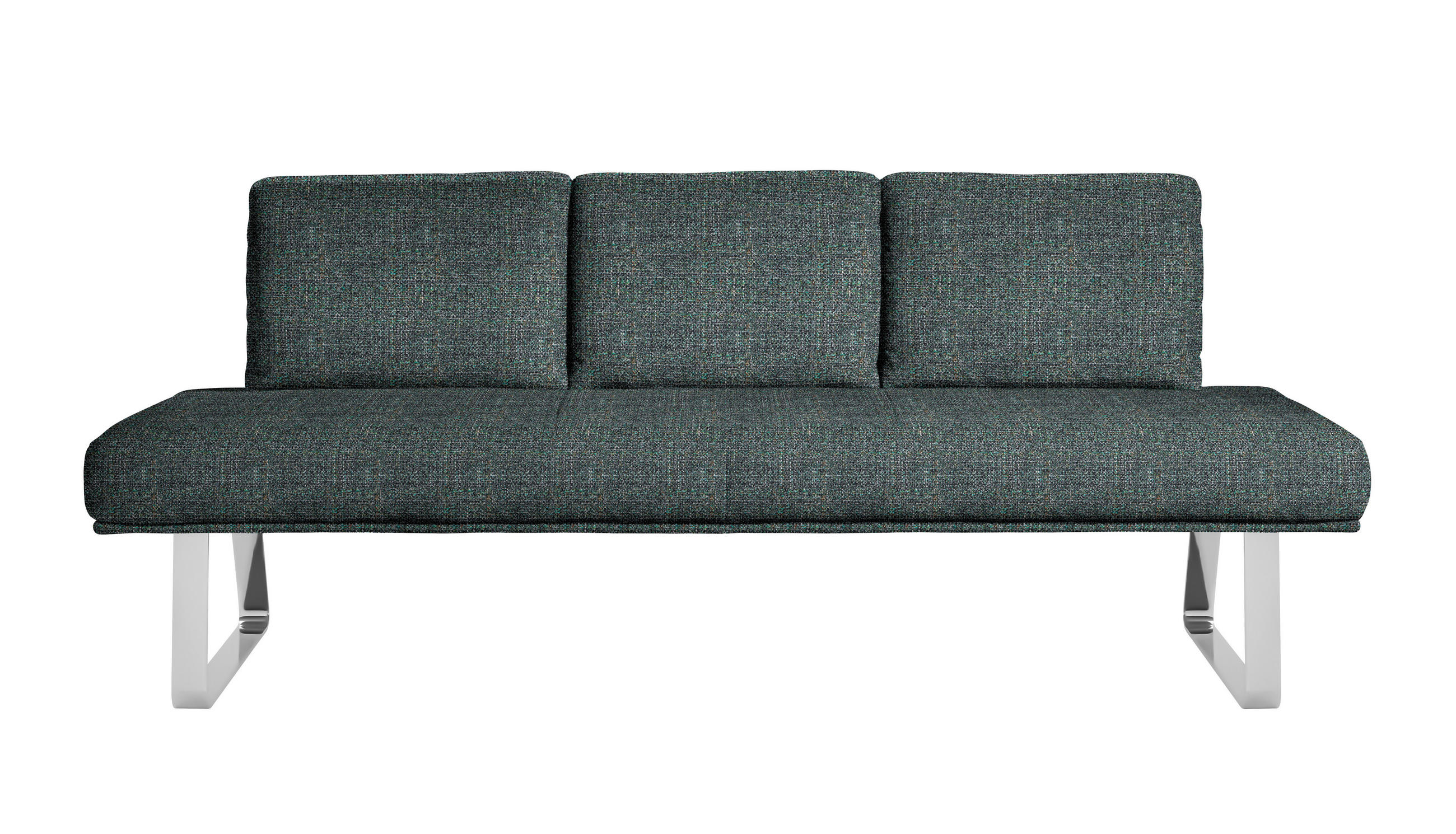 SITZBANK 224/92/78 cm  in Türkis, Chromfarben  - Türkis/Chromfarben, Design, Textil/Metall (224/92/78cm) - Dieter Knoll