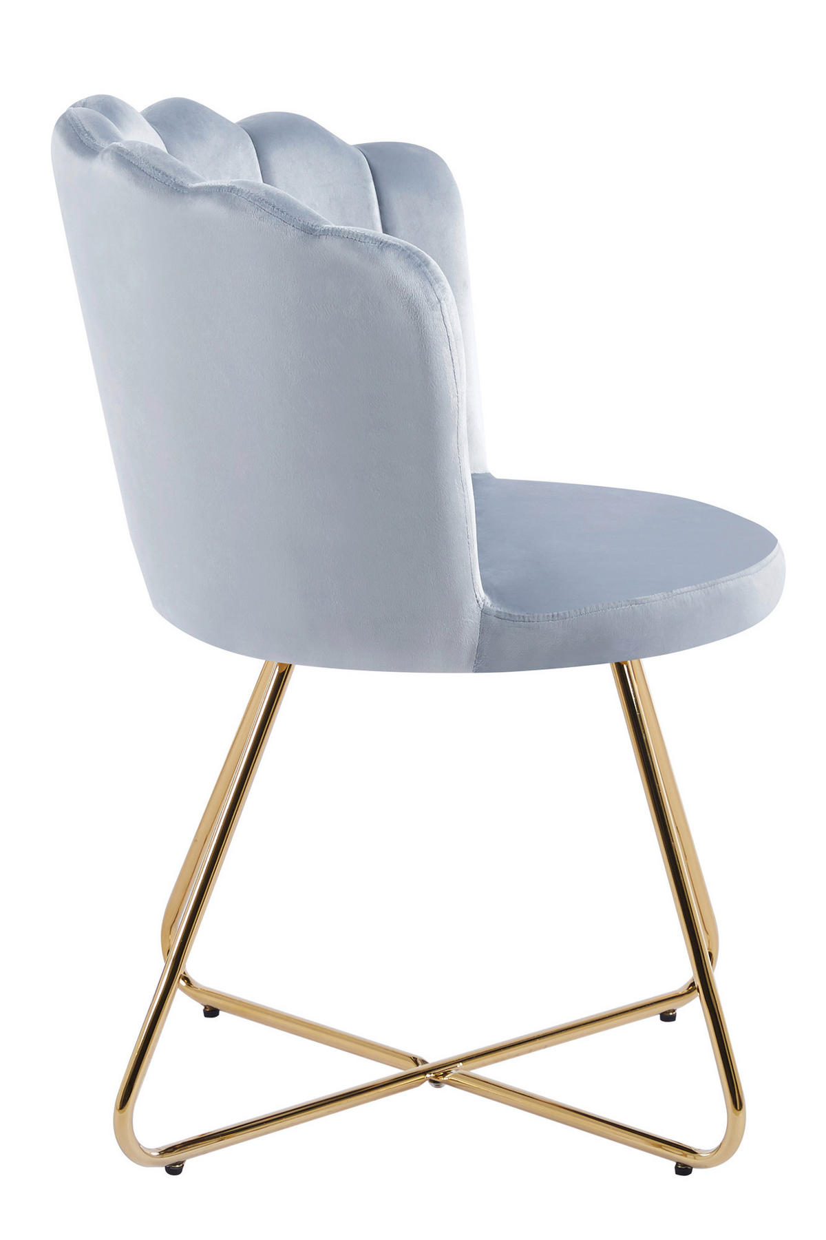 STUHL-SET 2 Stück  in Samt  - Goldfarben/Hellgrau, MODERN, Textil/Metall (69,5/85/66cm) - Livetastic
