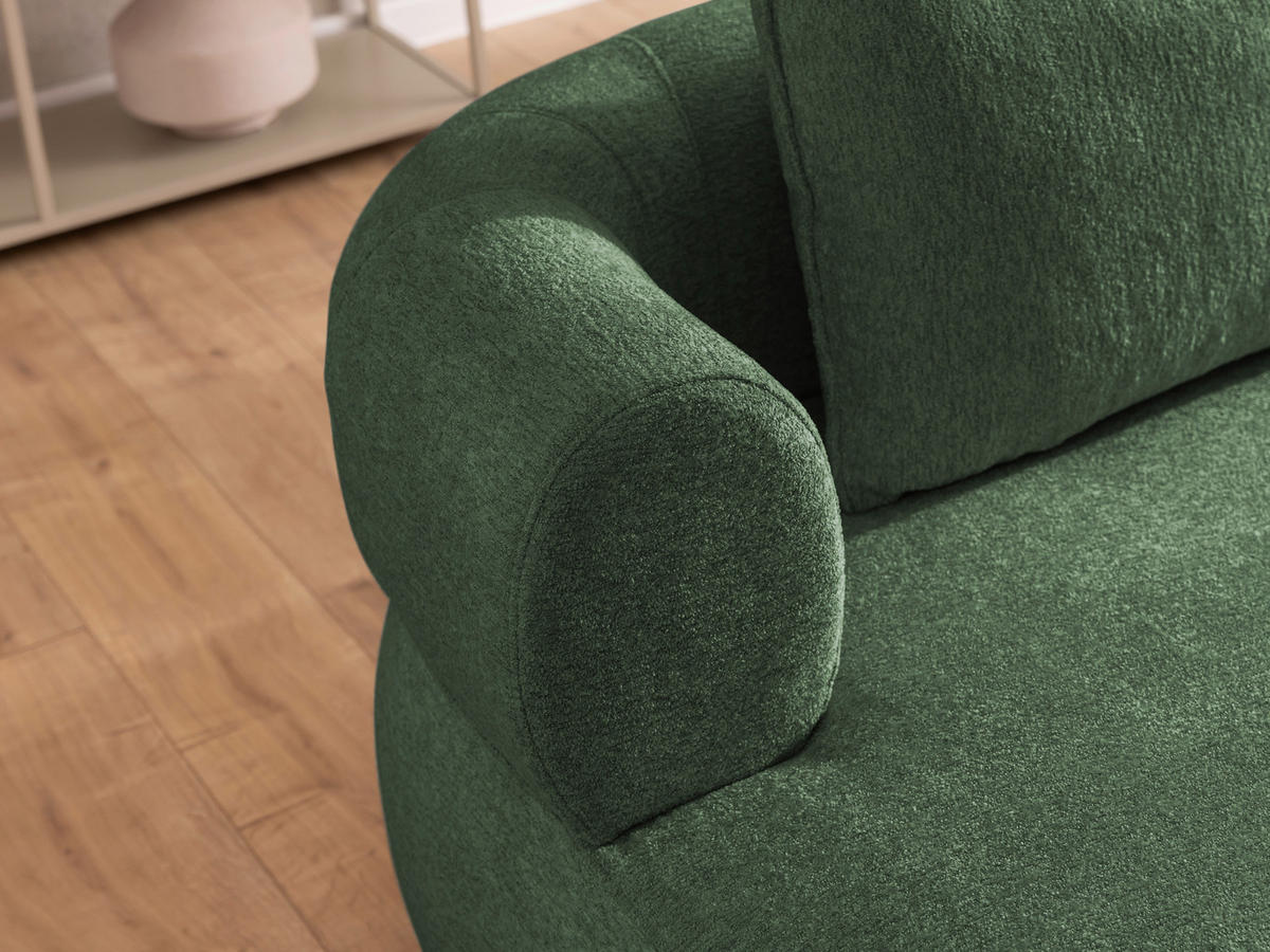 XXL-SESSEL Chenille Grün    - Schwarz/Grün, Design, Kunststoff/Textil (122/76/156cm) - Livetastic