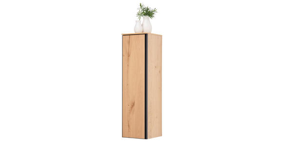 MIDISCHRANK 35/125/37 cm  - Eichefarben/Schwarz, MODERN, Glas/Holz (35/125/37cm) - Dieter Knoll