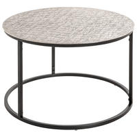 BEISTELLTISCH 59/59/37 cm Schwarz, Silberfarben rund  - Silberfarben/Schwarz, MODERN, Metall (59/59/37cm)