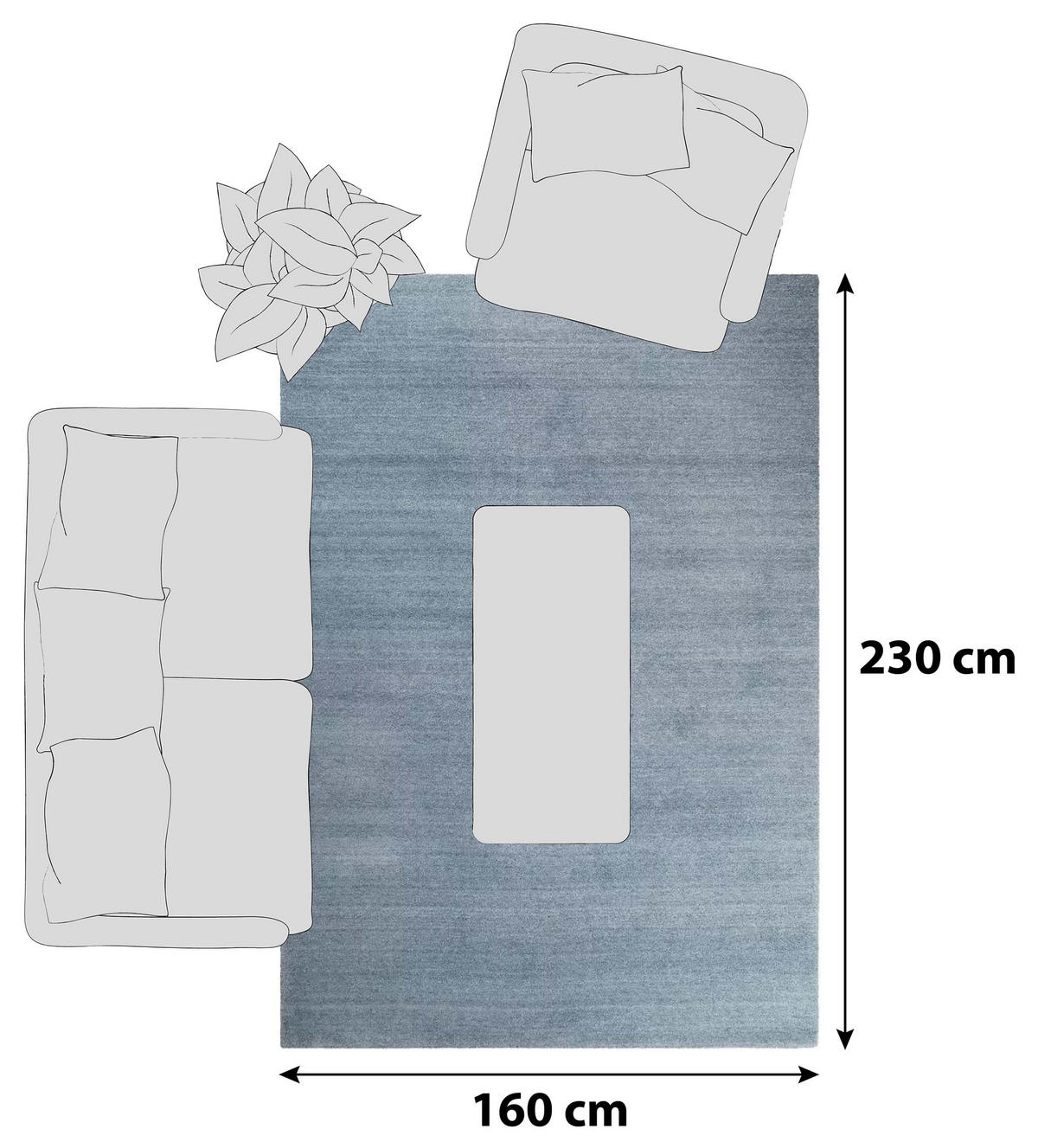 HOCHFLORTEPPICH 160/230 cm Loft Blau  - Blau, Basics, Textil (160/230cm) - Esprit