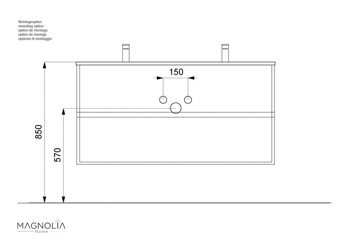 WASCHTISCHKOMBI  - Graphitfarben/Weiß, MODERN, Holzwerkstoff/Stein (120/58,8/46,5cm) - MID.YOU