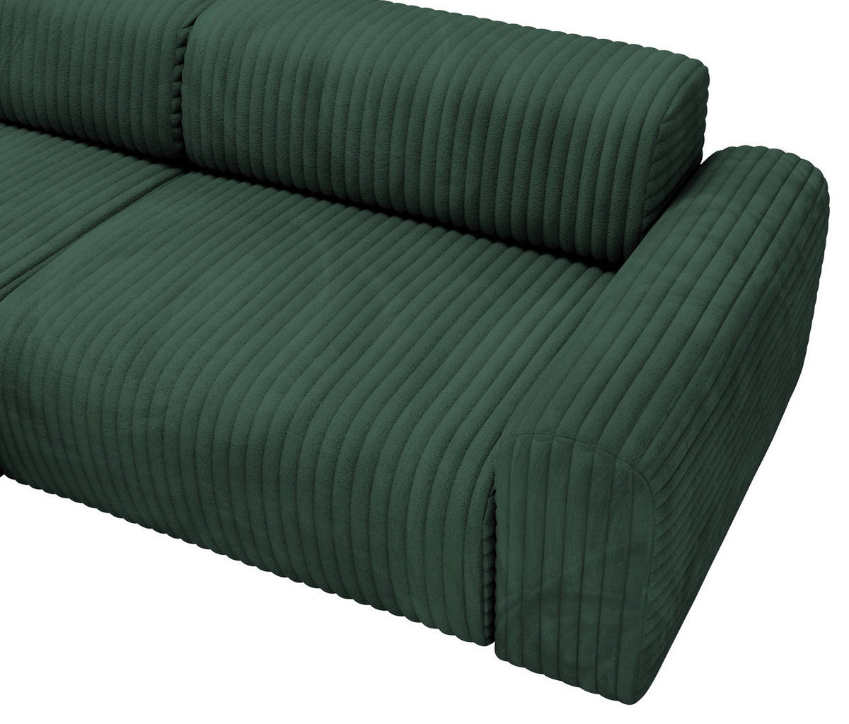 ECKSOFA in Cord Waldgrün  - Waldgrün/Schwarz, Design, Kunststoff/Textil (178/292cm) - Livetastic