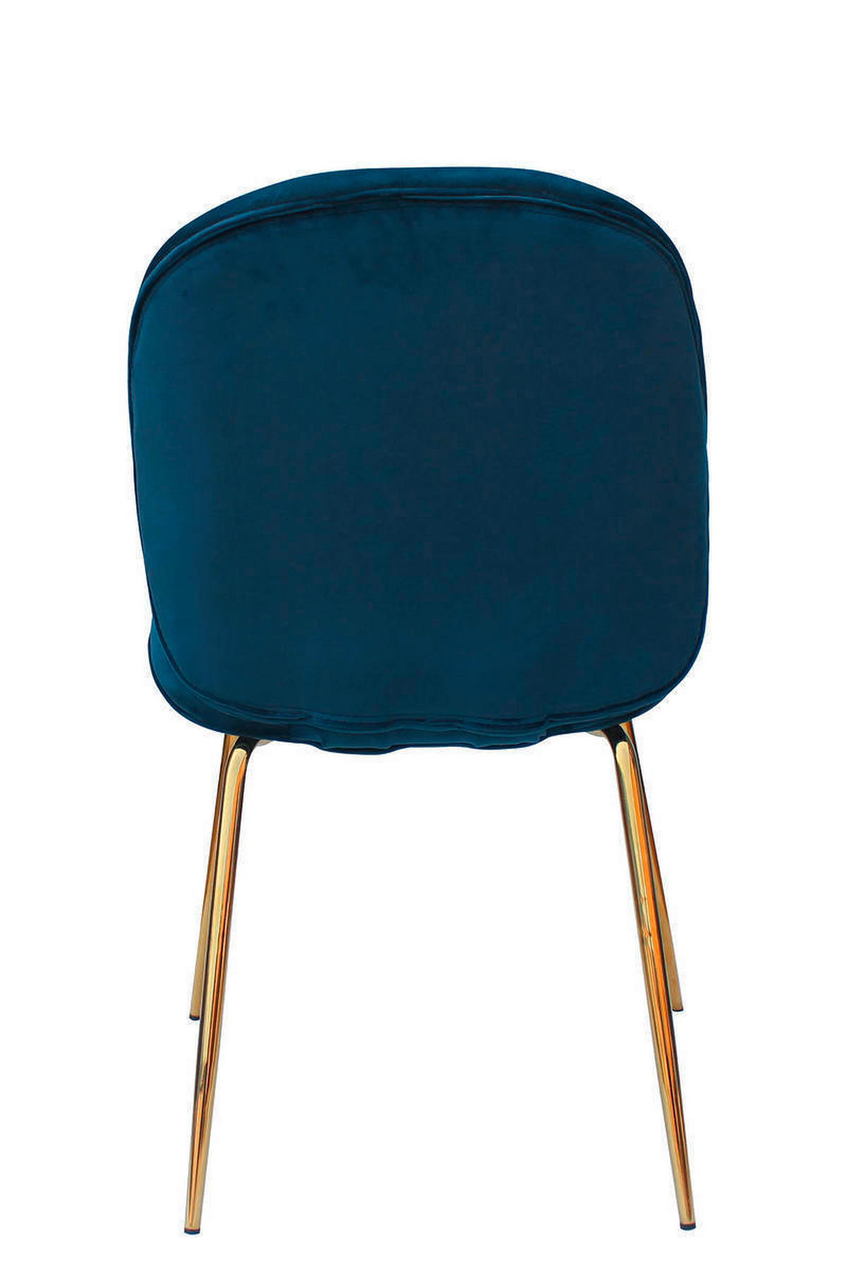 STUHL-SET 2 Stück  in Eisen  - Blau/Messingfarben, Design, Kunststoff/Metall (47/90/59cm) - Kayoom