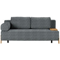 SCHLAFSOFA  mit Stoffauswahl, Armlehnen seitenverkehrt montierbar, Armteil links Chenille Dunkelgrau  - Dunkelgrau/Naturfarben, Design, Holz/Textil (211/88/102cm) - Niels Andersson