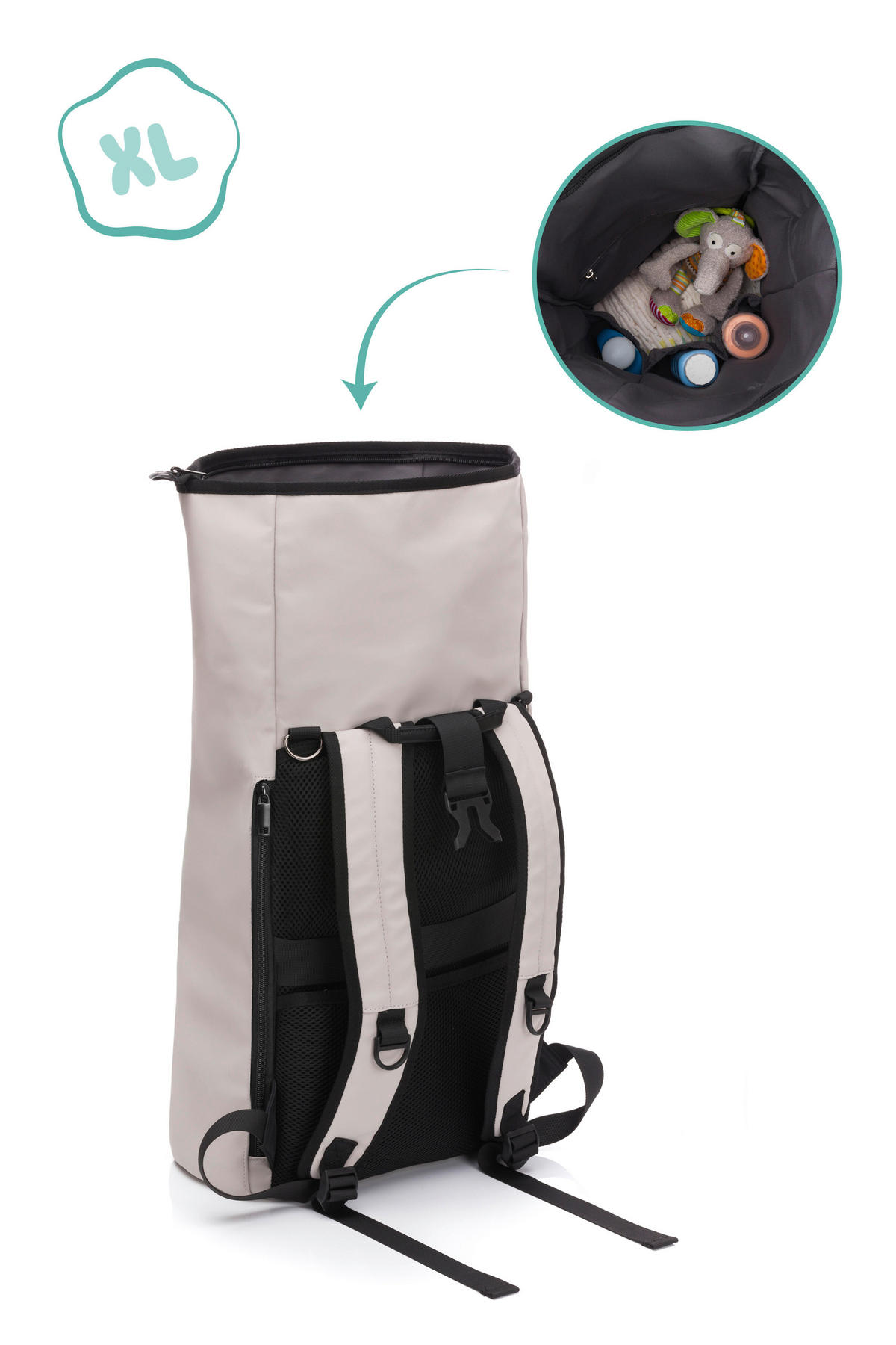 WICKELRUCKSACK SOFT TOUCH  - Basics, Textil (60/38/15cm) - Jimmylee