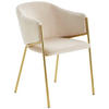 ARMLEHNSTUHL  in Eisen Samt  - Taupe/Goldfarben, Trend, Holz/Textil (53/77/60cm) - Livetastic