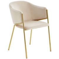 SCAUN CU BRAȚE in taupe, auriu  - auriu/taupe, Trend, lemn/metal (53/77/60cm) - Livetastic