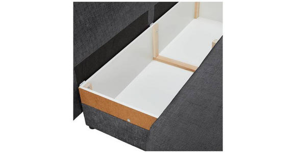 SCHLAFSOFA mit Liegefunktion, Rücken echt Chenille Graphitfarben - Schwarz/Graphitfarben, KONVENTIONELL, Holz/Textil (212/97/105cm) - Carryhome