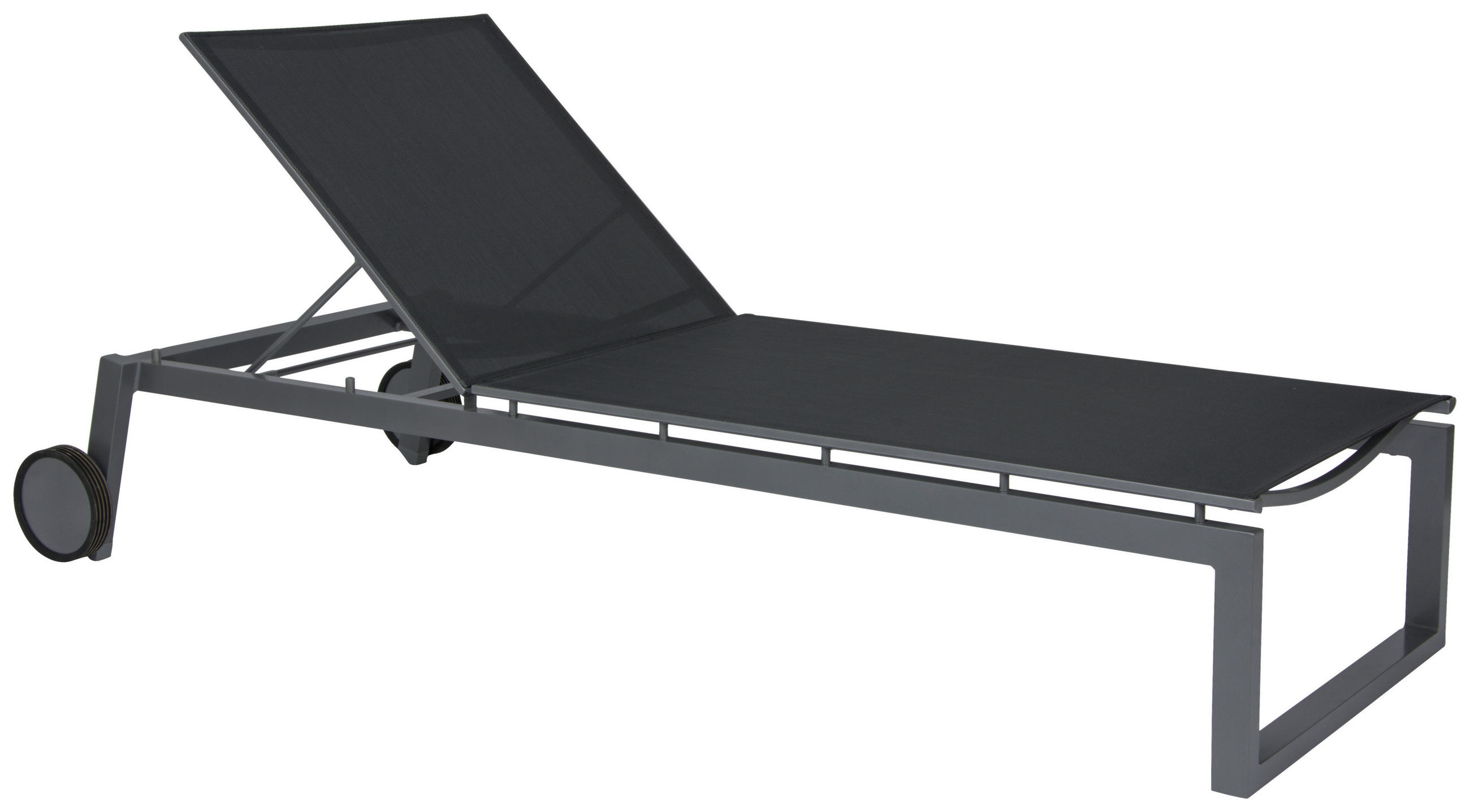 GARTENLIEGE 92/39/215 cm  - Anthrazit/Schwarz, Basics, Textil/Metall (92/39/215cm) - Stern