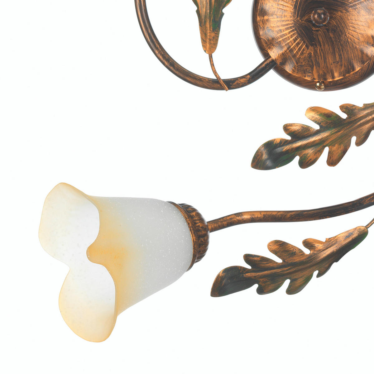 DECKENLEUCHTE 50/50/20 cm   - Bronzefarben/Olivgrün, ROMANTIK / LANDHAUS, Glas/Metall (50/50/20cm)