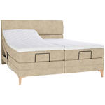 BOXSPRINGBETT 180/200 cm  in Beige  - Eichefarben/Beige, KONVENTIONELL, Holz/Textil (180/200cm) - Voleo