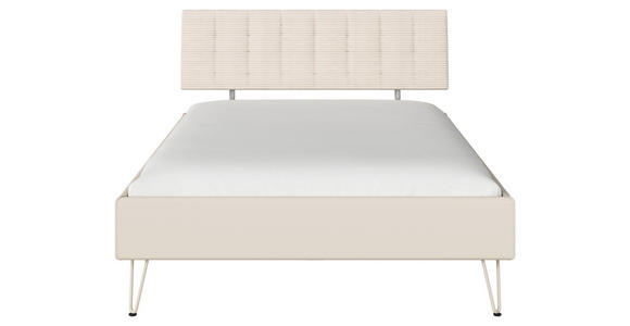 BETT 140/200 cm  in Champagner  - Champagner, Design, Holzwerkstoff/Textil (140/200cm) - Carryhome