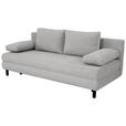 SCHLAFSOFA Lia in Webstoff Hellgrau  - Hellgrau/Schwarz, Design, Textil/Metall (197/84/92,5cm) - Hom`in