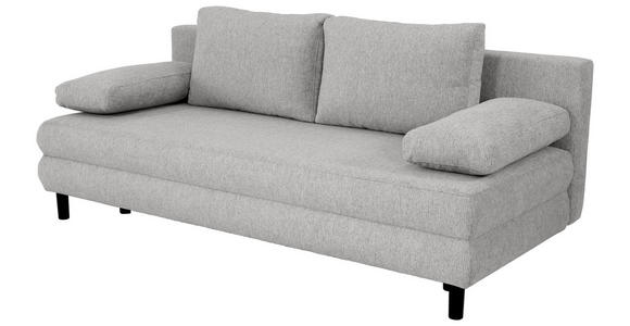 SCHLAFSOFA Lia in Webstoff Hellgrau  - Hellgrau/Schwarz, Design, Textil/Metall (197/84/92,5cm) - Hom`in
