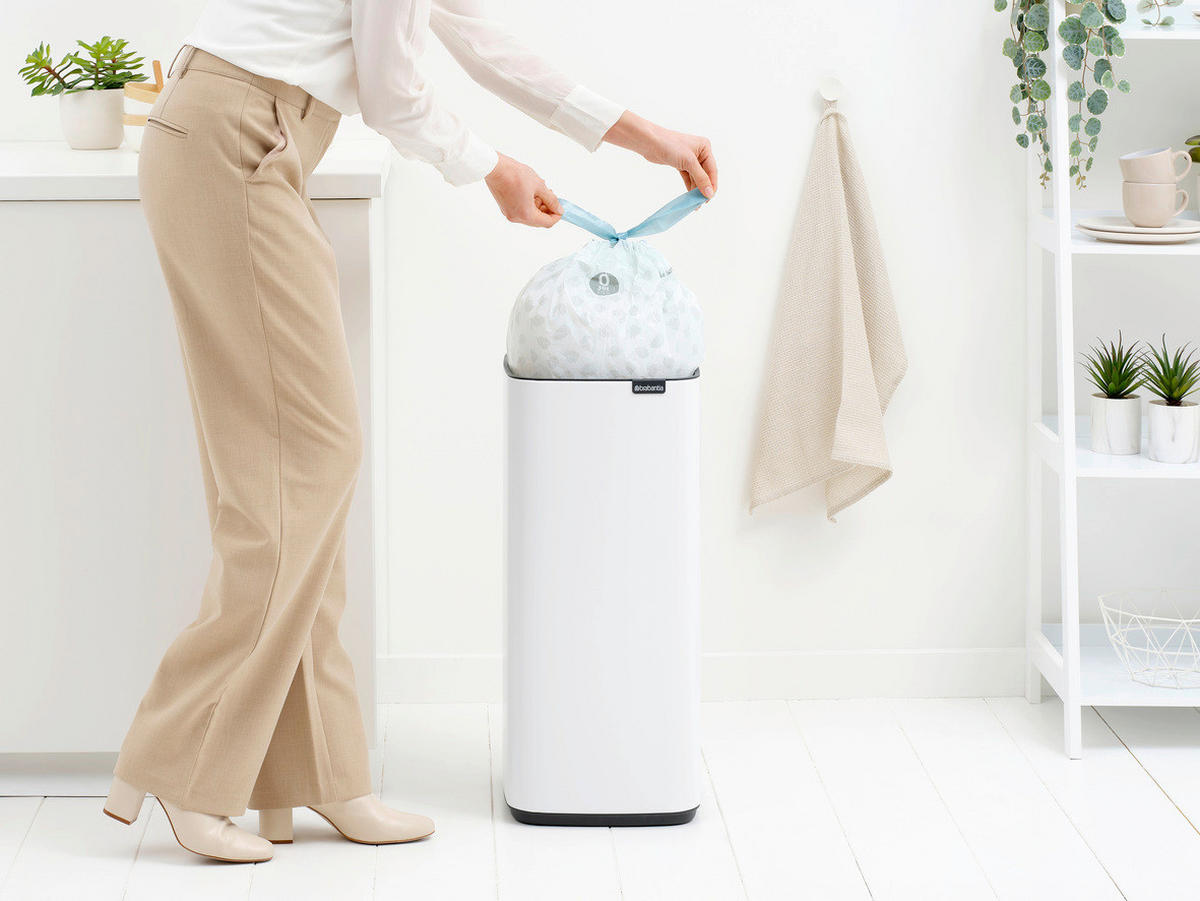 KANTA SA PAPUČICOM  30 l   - bela/antracit, Dizajnerski, metal/plastika (28/65/30,5cm) - Brabantia