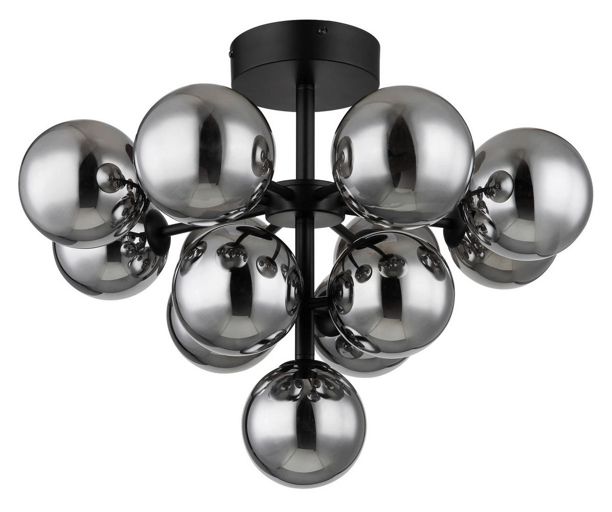 DECKENLEUCHTE  56/43 cm    - Schwarz, Design, Glas/Metall (56/43cm) - Globo