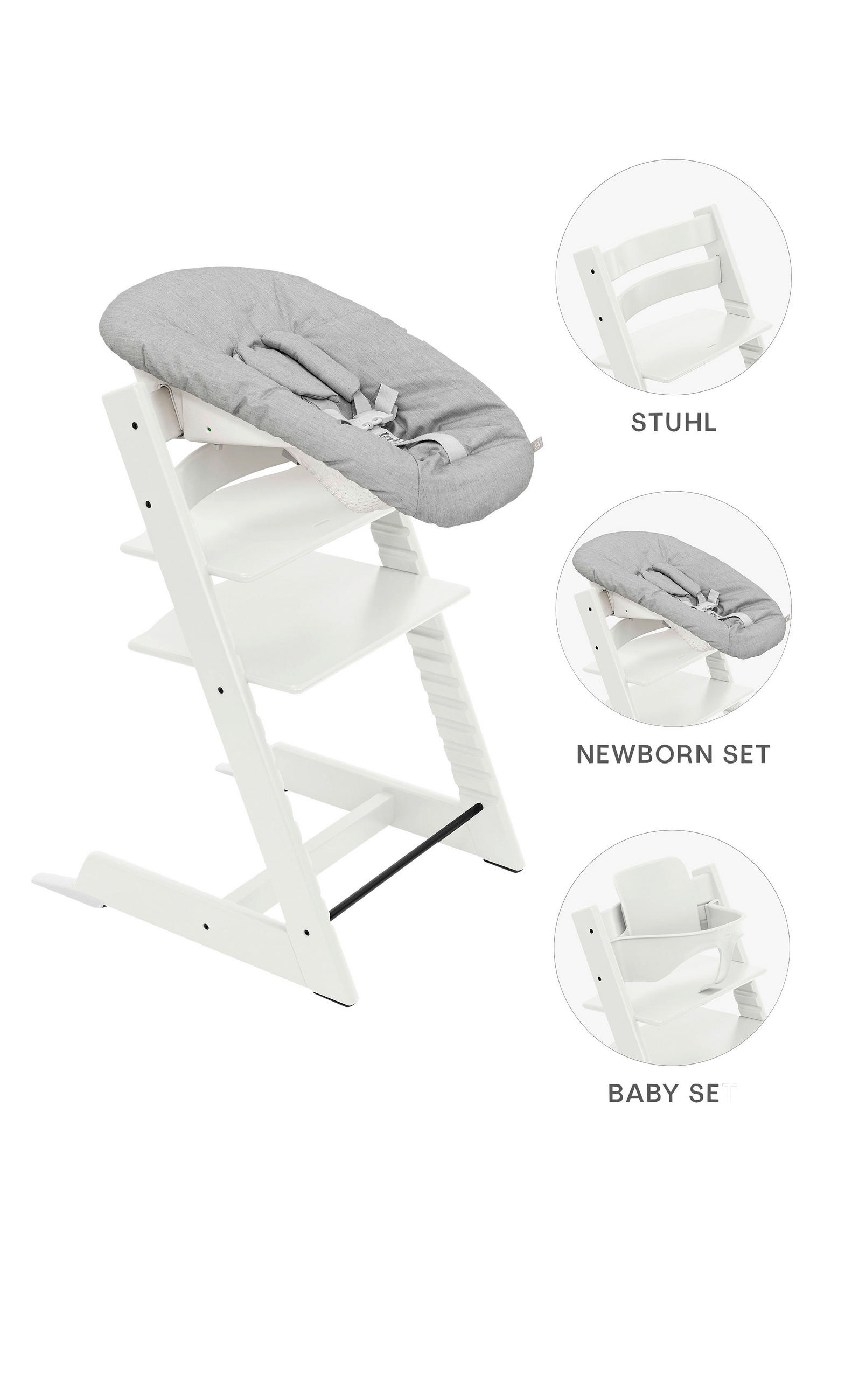 HOCHSTUHL-SET Tripp Trapp Bundles Weiß White  - Weiß, Basics, Holz (87/65/46cm) - Stokke