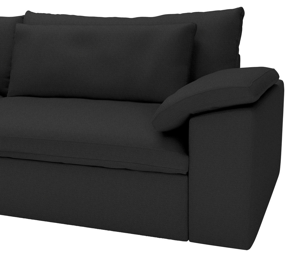 ECKSOFA  Chenille Schwarz  - Schwarz, Modern, Kunststoff/Textil (198/306cm) - Carryhome