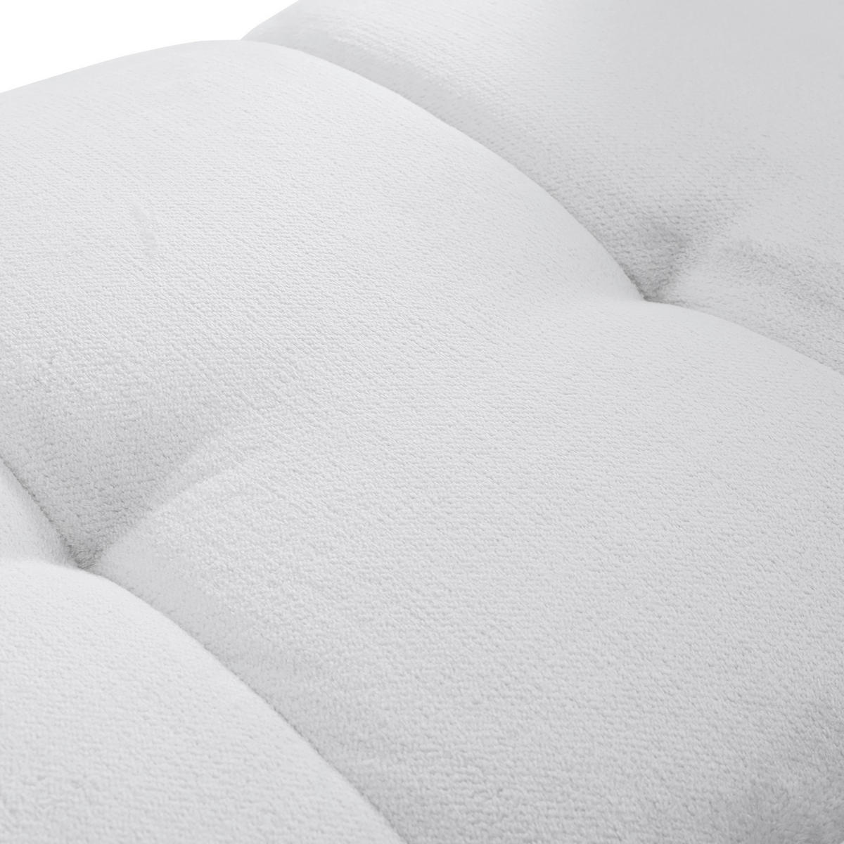 BIGSOFA Plüsch Weiss  - Weiss/Schwarz, Konventionell, Kunststoff/Textil (220/67/106cm) - MID.YOU