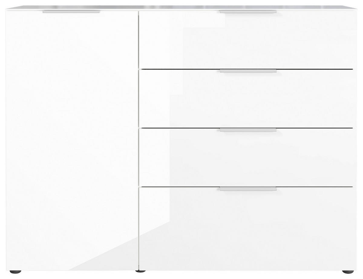 TÁLALÓSZEKRÉNY 134/102/42 cm  - krómszínű/fekete, Modern, műanyag/faalapú anyag (134/102/42cm) - Premium Living