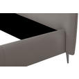 POLSTERBETT 140/200 cm,  in Grau, gepolstertes Kopfteil,  - Schwarzchrom/Grau, KONVENTIONELL, Leder/Metall (140/200cm) - Esposa