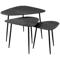 BEISTELLTISCHSET in Holz 42-67/42-52/40-50 cm  - Schwarz, Basics, Holz/Metall (42-67/42-52/40-50cm)