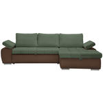 ECKSOFA in Flachgewebe Braun, Olivgrün  271/175 cm  - Braun/Olivgrün, Design, Kunststoff/Textil (271/175cm) - Xora