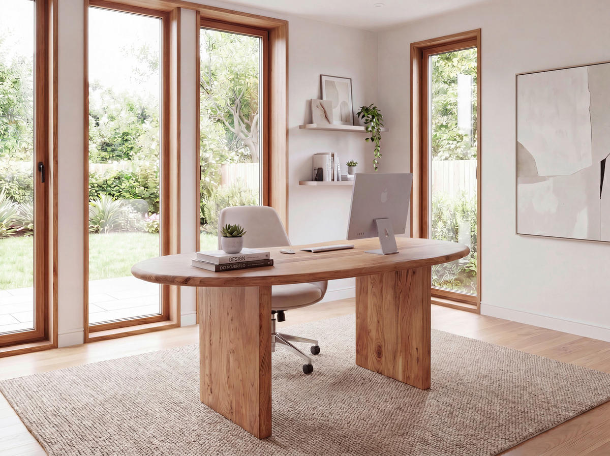 SCHREIBTISCH  Akaziefarben  - Akaziefarben, Design, Holz (180/76/90cm) - Livetastic