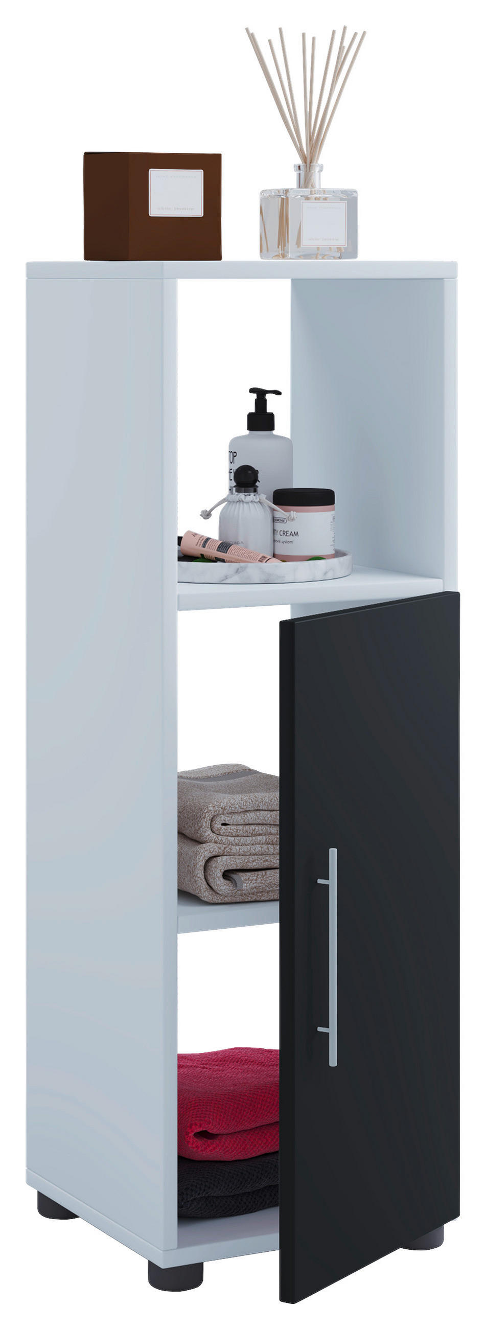 BADEZIMMER  in 122 cm  - Schwarz/Weiß, MODERN, Holzwerkstoff (122cm) - MID.YOU
