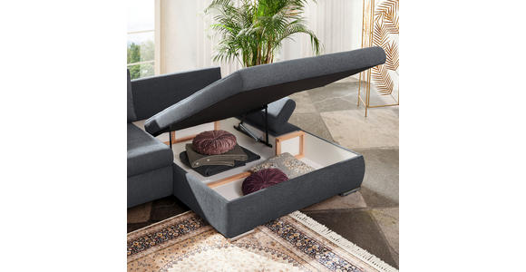 ECKSOFA in Flachgewebe Rosa  - Silberfarben/Rosa, Design, Textil/Metall (306/174cm) - Carryhome