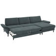 ECKSOFA  in Chenille, Flachgewebe Blau  316/175 cm  - Blau/Schwarz, Design, Textil/Metall (316/175cm) - Dieter Knoll